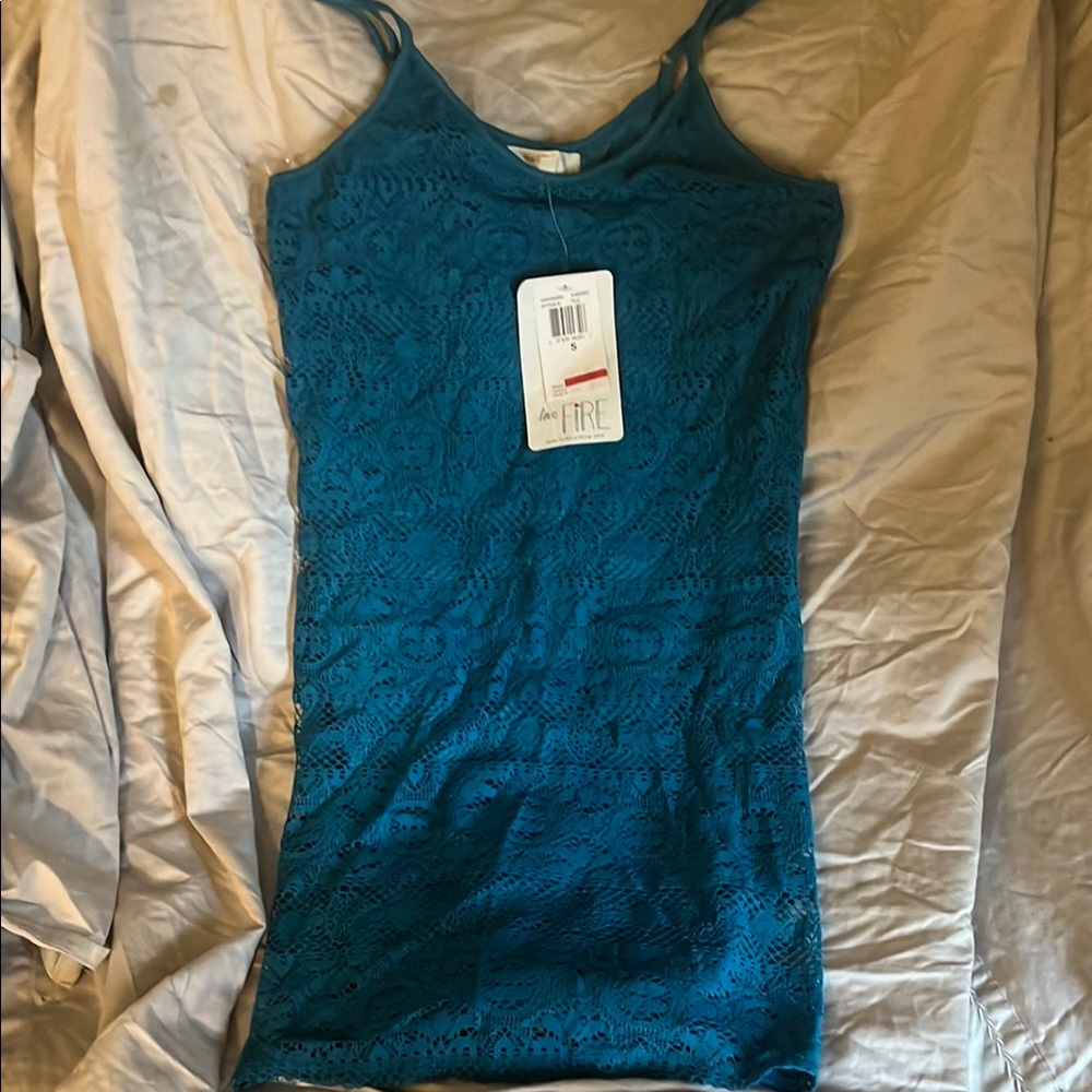 Blue Lace Tank Top